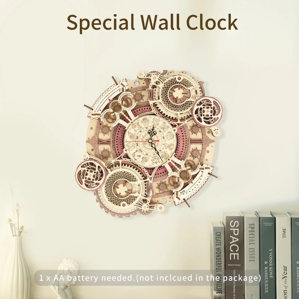 Robotime ROKR Zodiac Wall Clock 3D Wooden Puzzle Model Building Kit